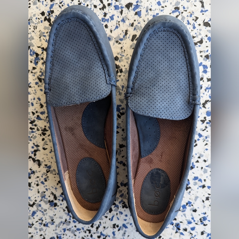 BOC Blue Faux Suede Carolee Slip on Comfort Loafers - size 7